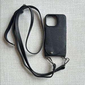 Noemie Napa leather crossbody strap, wallet, phone case iPhone 15 pro